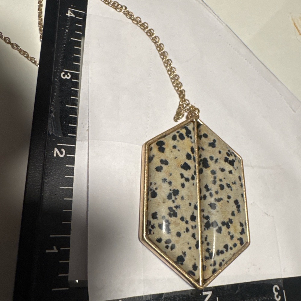 6/$25 - Pomina Speckled Stone Geometric Pendant Necklace (BR1313/2) - Picture 8 of 9